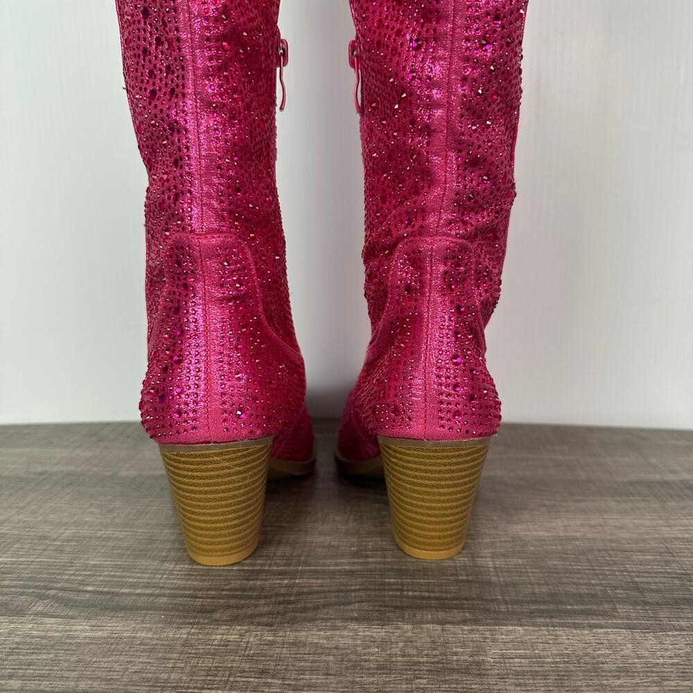 Pink Rhinestone Cowboy Boots Size 8.5 - Picture 5 of 10
